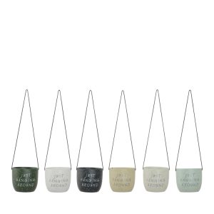 Just Hanging Around Planter Pots 14.5 x 12.5cm 6 Assorted Colours in PDQ
