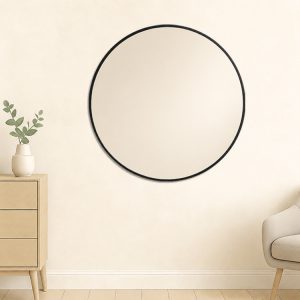 Dundas 60cm Round Mirror Black