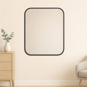 Glenfield 50x60cm Rectangular Mirror Black